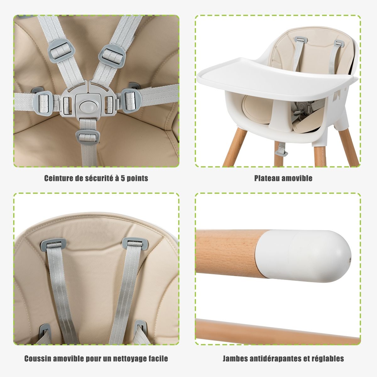 Chaise haute réglable