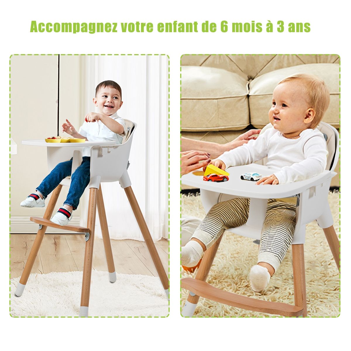 Chaise haute réglable