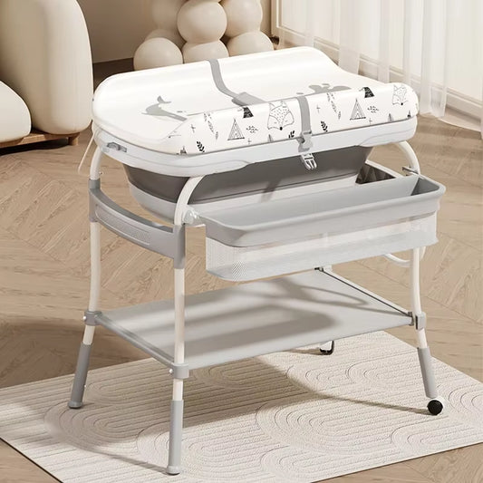 Hot Style Baby Foldable Standing Diaper Nursing Baby Bathtub Changing Table with Bath Tub