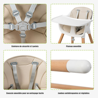 Chaise haute réglable