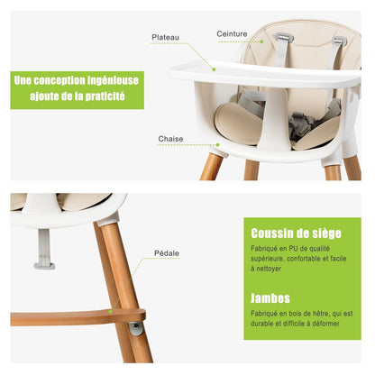 Chaise haute réglable