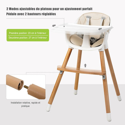 Chaise haute réglable
