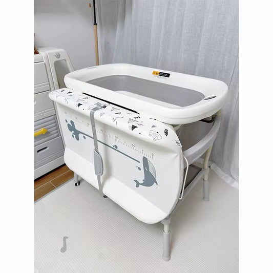 Hot Style Baby Foldable Standing Diaper Nursing Baby Bathtub Changing Table with Bath Tub